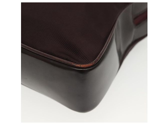 Bolsa de mão em nylon Gucci Bamboo 2 vias preta prata 000 0538 Auth ep10728 Preto - vista 16