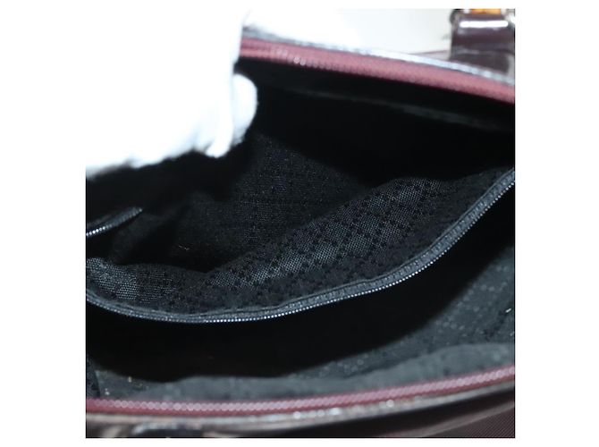 Bolsa de mão em nylon Gucci Bamboo 2 vias preta prata 000 0538 Auth ep10728 Preto - vista 21