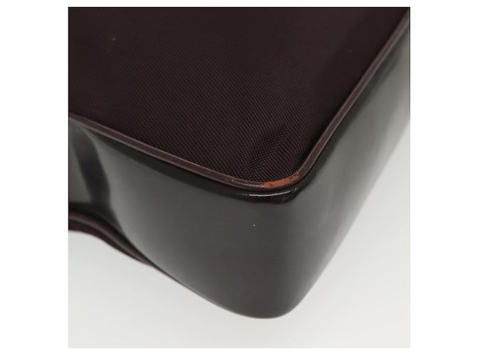 Bolsa de mão em nylon Gucci Bamboo 2 vias preta prata 000 0538 Auth ep10728 Preto - vista 9