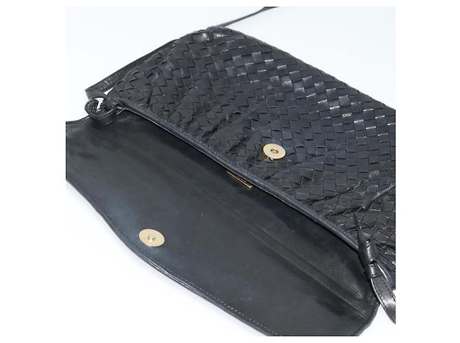BALLY Schultertasche aus Leder Schwarz Gold Auth bs29341 Golden - Ansicht 10
