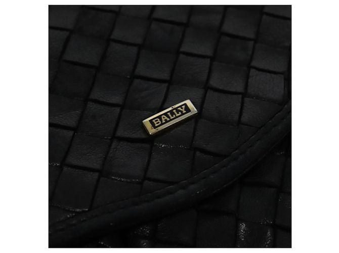 BALLY Schultertasche aus Leder Schwarz Gold Auth bs29341 Golden - Ansicht 17