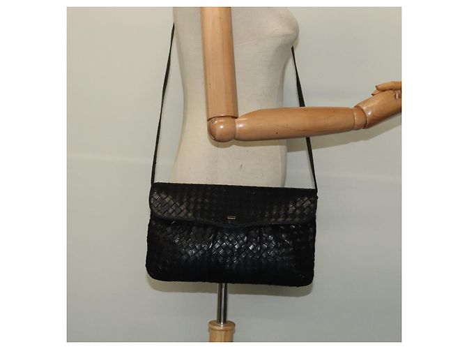 BALLY Schultertasche aus Leder Schwarz Gold Auth bs29341 Golden - Ansicht 22