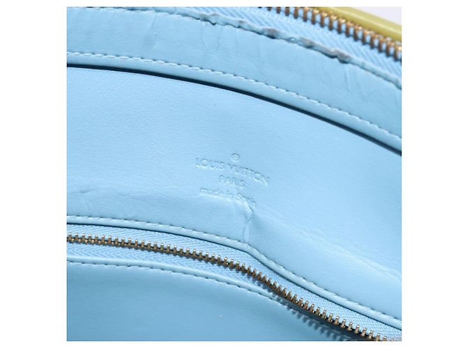 LOUIS VUITTON Borsa a Mano Monogram Vernis Houston Blu Baby M91005 LV Auth ep10301 Blu chiaro - vista 20