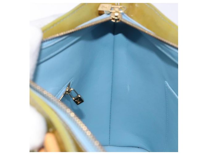 LOUIS VUITTON Borsa a Mano Monogram Vernis Houston Blu Baby M91005 LV Auth ep10301 Blu chiaro - vista 21