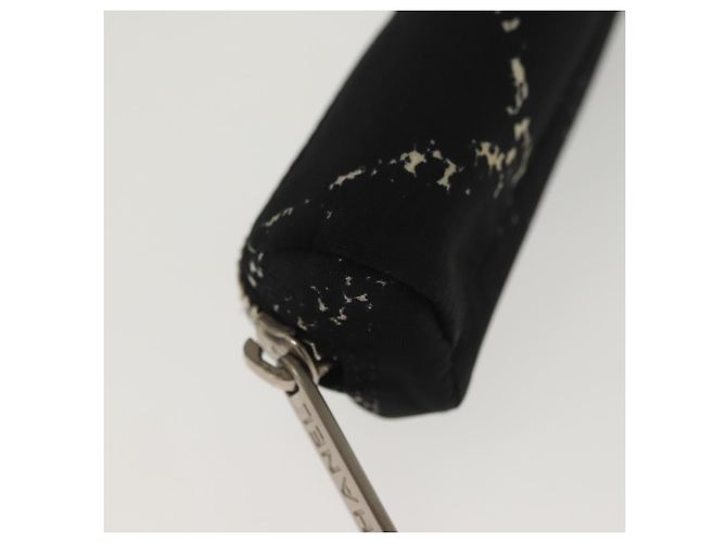 CHANEL Astuccio da Viaggio in Nylon Nero Argento CC Auth 142341 - vista 15