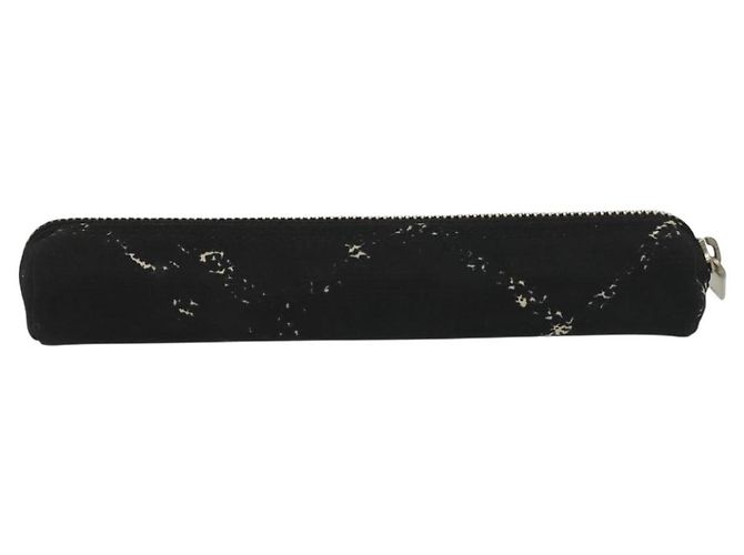 CHANEL Astuccio da Viaggio in Nylon Nero Argento CC Auth 142341 - vista 2