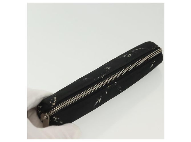 CHANEL Astuccio da Viaggio in Nylon Nero Argento CC Auth 142341 - vista 5