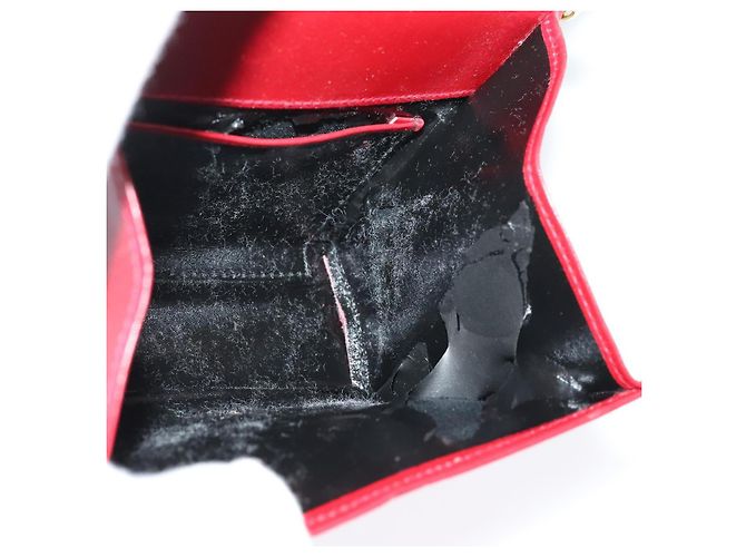 Mini borsa a spalla Vala Chain in pelle rossa e oro Auth 140616 di Salvatore Ferragamo Rosso D'oro - vista 11
