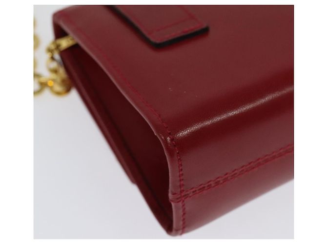 Mini borsa a spalla Vala Chain in pelle rossa e oro Auth 140616 di Salvatore Ferragamo Rosso D'oro - vista 16
