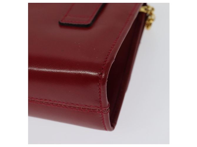 Mini borsa a spalla Vala Chain in pelle rossa e oro Auth 140616 di Salvatore Ferragamo Rosso D'oro - vista 17