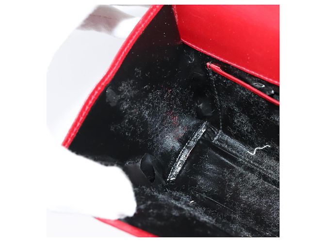 Mini borsa a spalla Vala Chain in pelle rossa e oro Auth 140616 di Salvatore Ferragamo Rosso D'oro - vista 19