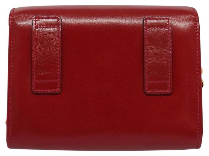 Mini borsa a spalla Vala Chain in pelle rossa e oro Auth 140616 di Salvatore Ferragamo Rosso D'oro - vista 2