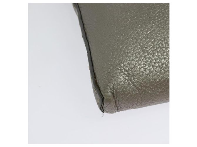 Fendi Borsa a Spalla Celeria in Pelle Argento Auth BA5363 - vista 15