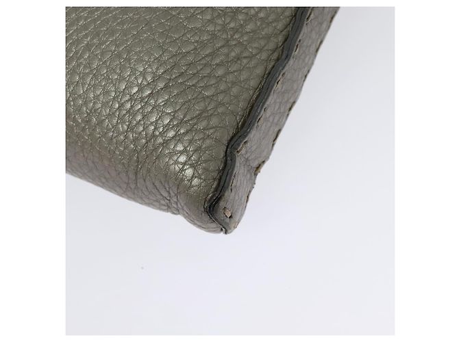 Fendi Borsa a Spalla Celeria in Pelle Argento Auth BA5363 - vista 16