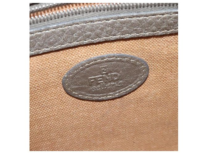 Fendi Borsa a Spalla Celeria in Pelle Argento Auth BA5363 - vista 17