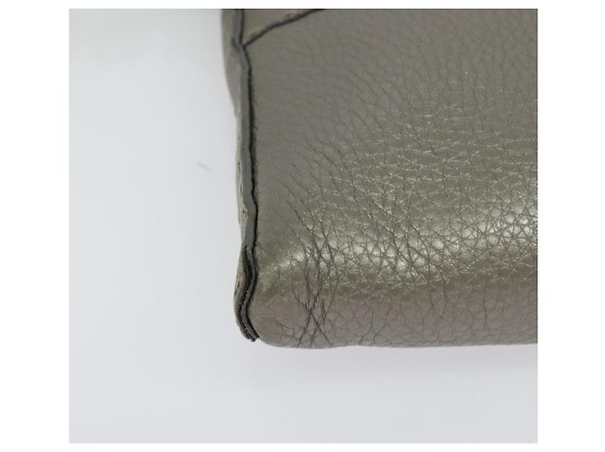 Fendi Borsa a Spalla Celeria in Pelle Argento Auth BA5363 - vista 9