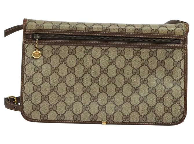 Gucci Borsa a Spalla GG Supreme PVC Beige Oro 004 904 0671 Auth ep10822 D'oro - vista 2