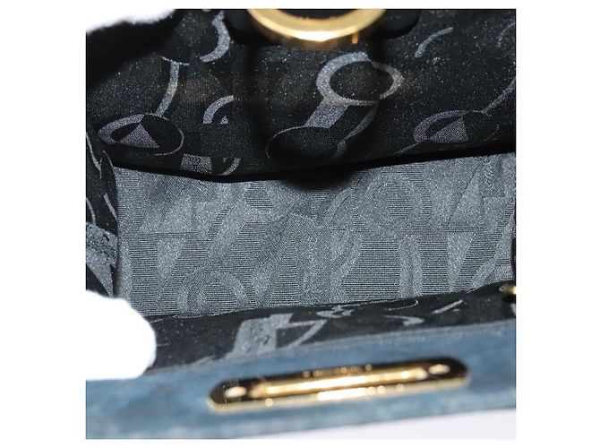 Borsa a spalla Gancini in suede nero e oro Salvatore Ferragamo Auth 140965 D'oro - vista 11