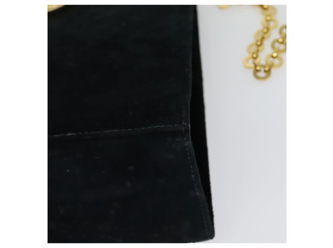 Borsa a spalla Gancini in suede nero e oro Salvatore Ferragamo Auth 140965 D'oro - vista 14