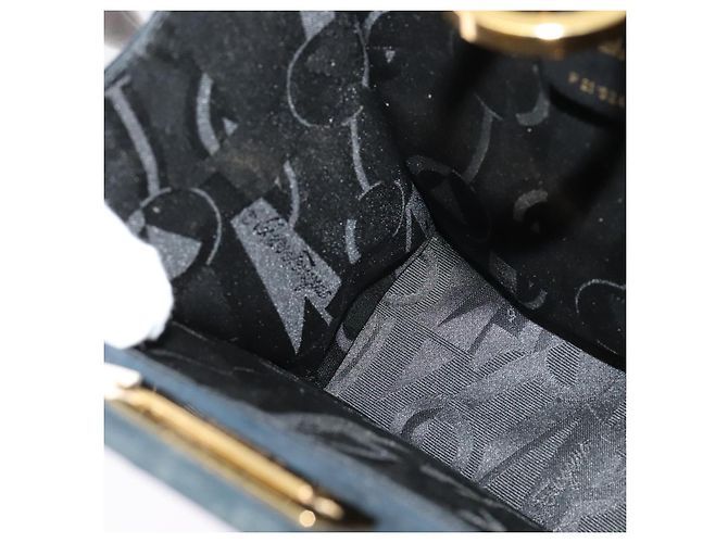 Borsa a spalla Gancini in suede nero e oro Salvatore Ferragamo Auth 140965 D'oro - vista 18
