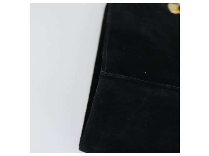 Borsa a spalla Gancini in suede nero e oro Salvatore Ferragamo Auth 140965 D'oro - vista 9