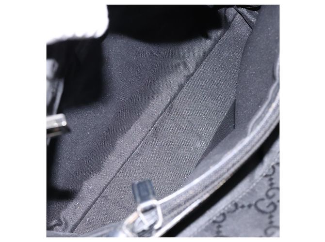 Borsa a mano GG Canvas Bamboo Gucci Nylon Nero Argento 002 1016 Auth BA5353 - vista 10