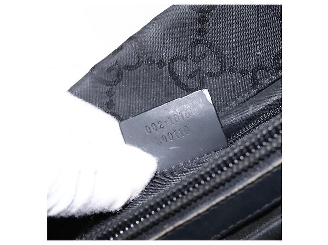 Borsa a mano GG Canvas Bamboo Gucci Nylon Nero Argento 002 1016 Auth BA5353 - vista 12