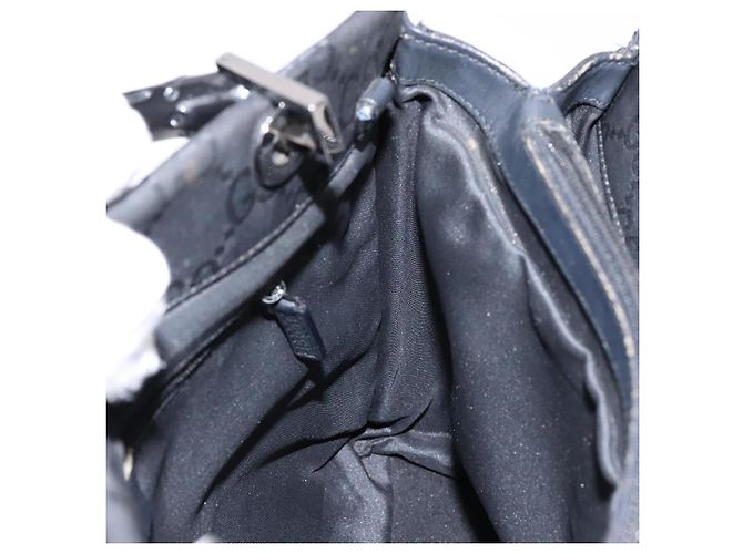 Borsa a mano GG Canvas Bamboo Gucci Nylon Nero Argento 002 1016 Auth BA5353 - vista 18