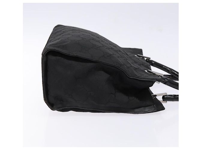 Borsa a mano GG Canvas Bamboo Gucci Nylon Nero Argento 002 1016 Auth BA5353 - vista 3