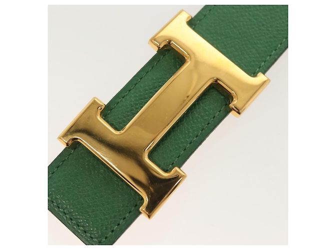 Hermès Cinturón HERMES Constance H de cuero 33,5"" verde Auth 141710V - vista 5