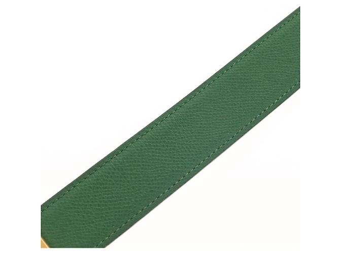 Hermès Cinturón HERMES Constance H de cuero 33,5"" verde Auth 141710V - vista 6