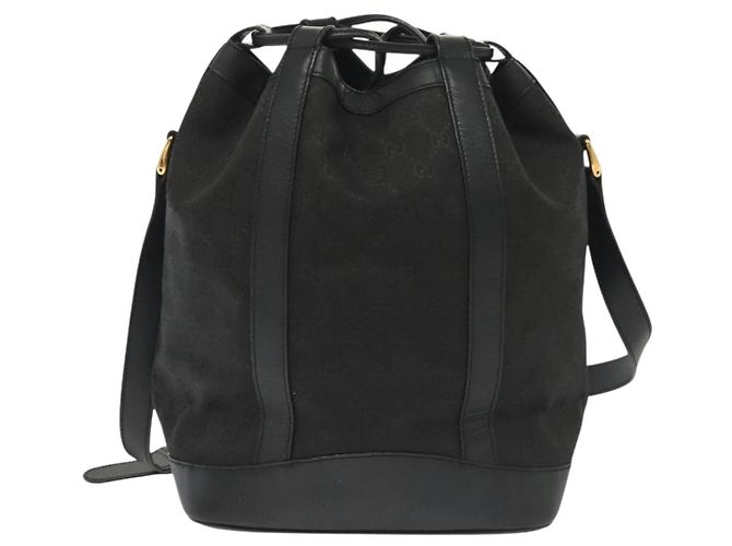 Borsa a Spalla GG Canvas Gucci Nera Oro Auth 139771 Nero D'oro - vista 13