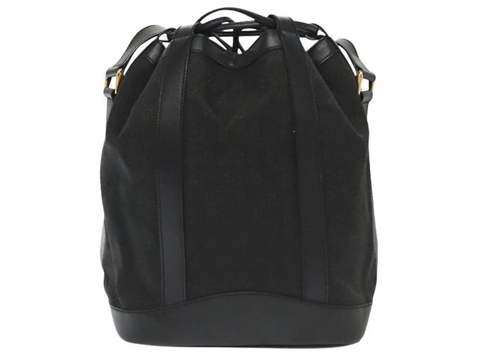 Borsa a Spalla GG Canvas Gucci Nera Oro Auth 139771 Nero D'oro - vista 2
