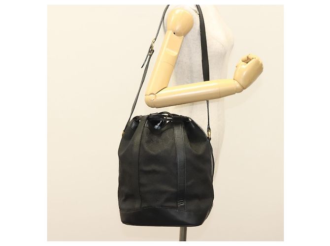Borsa a Spalla GG Canvas Gucci Nera Oro Auth 139771 Nero D'oro - vista 22