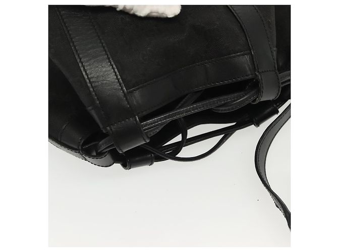 Borsa a Spalla GG Canvas Gucci Nera Oro Auth 139771 Nero D'oro - vista 6