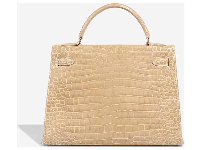 Hermès Borsa HERMES Kelly 32 in Pelle Esotica Beige - 102891 - vista 3