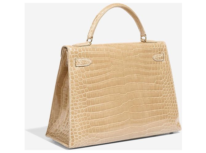Hermès Borsa HERMES Kelly 32 in Pelle Esotica Beige - 102891 - vista 5