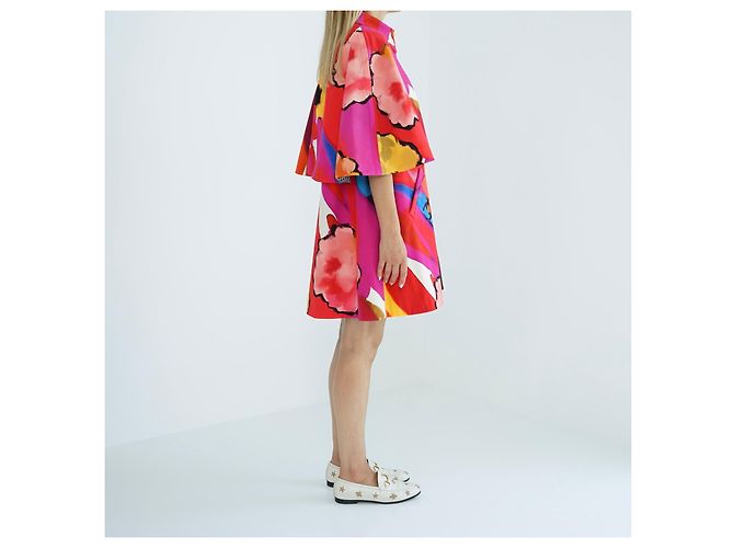 Chanel Mantella Capotto Double Face in Seta e Tweed Multicolore - vista 10