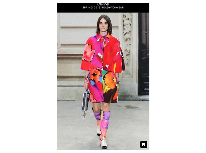 Chanel Mantella Capotto Double Face in Seta e Tweed Multicolore - vista 17