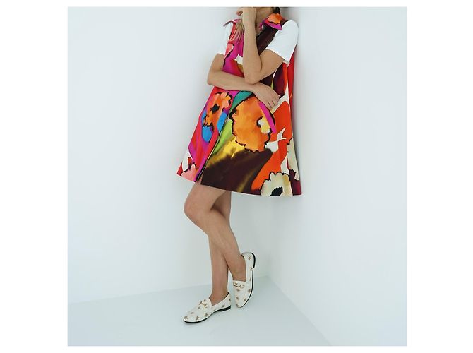 Chanel Mantella Capotto Double Face in Seta e Tweed Multicolore - vista 4