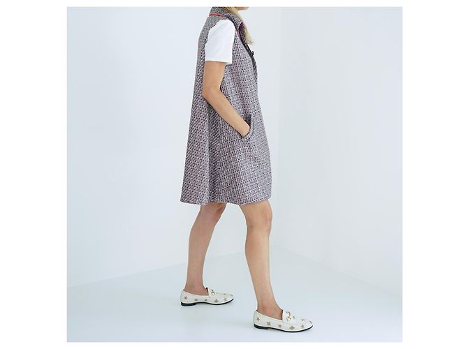 Chanel Mantella Capotto Double Face in Seta e Tweed Multicolore - vista 7