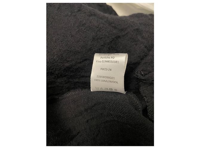 Autre Marque Gonna avvolgente NOSTRASANTISSIMA in lana nera e sottogonna in cotone bianco Nero - vista 4