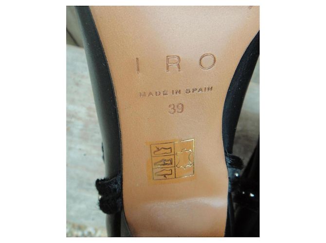 Botines Iro de cuero negro con doble hebilla - vista 8