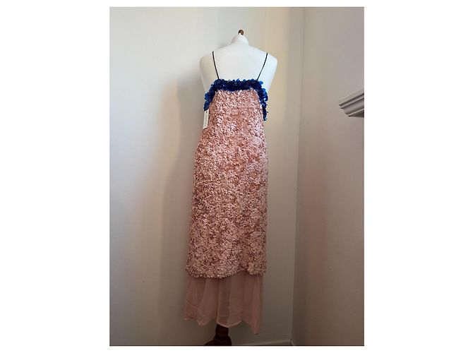Dries Van Noten Dastra Pailletten Midi Kleid Rosa Pink - Ansicht 2