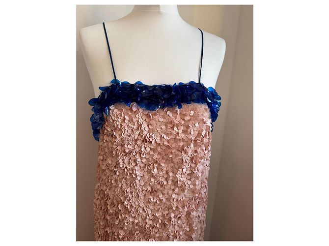 Dries Van Noten Dastra Pailletten Midi Kleid Rosa Pink - Ansicht 3