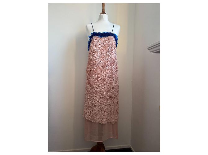 Dries Van Noten Dastra Pailletten Midi Kleid Rosa Pink - Ansicht 8