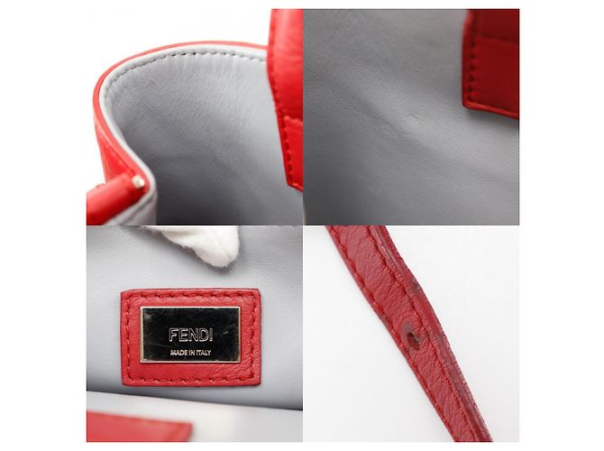 Fendi 2Jours Tasche aus Leder klein Rot - Ansicht 5
