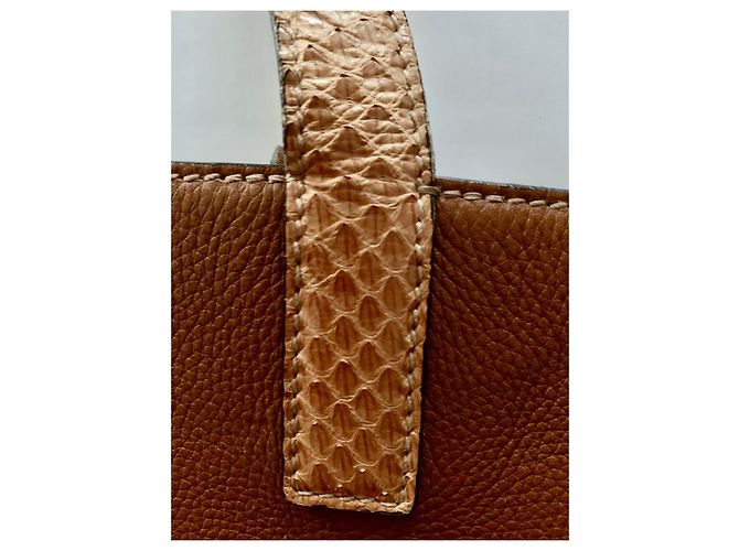 Cartier Marcello Handtasche Camel Leder und Python Kamel - Ansicht 13