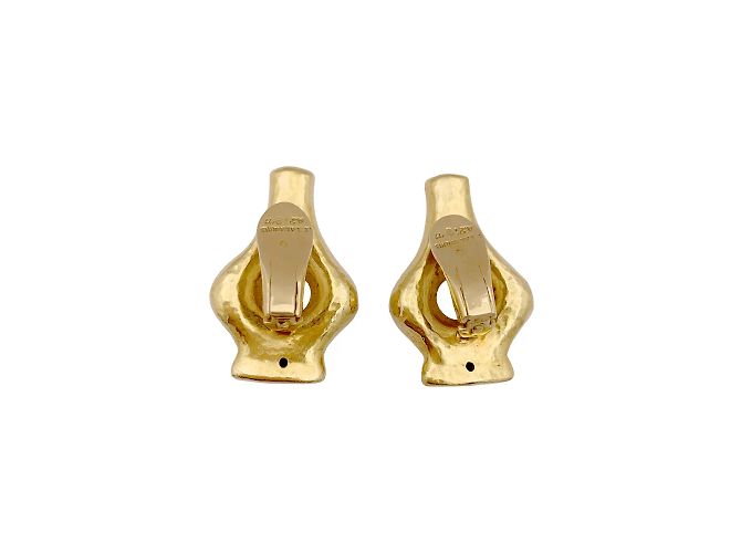 Orecchini Lalaounis 'Mesopotamia', oro giallo martellato. - vista 3