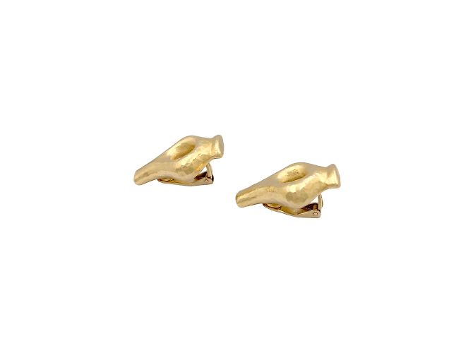 Orecchini Lalaounis 'Mesopotamia', oro giallo martellato. - vista 4